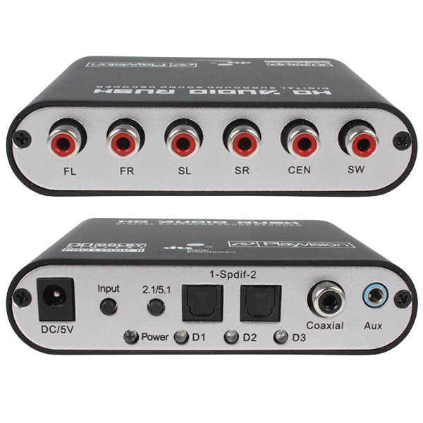 5.1 channel mini decoder dts / ac3 hd audio rush digital surround sound decoder audio gear for hd players dvd xbox360