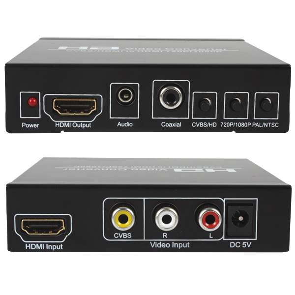av / cvbs / hdmi to hdmi 720p / 1080p hd video converter adapter supporting pal / ntsc
