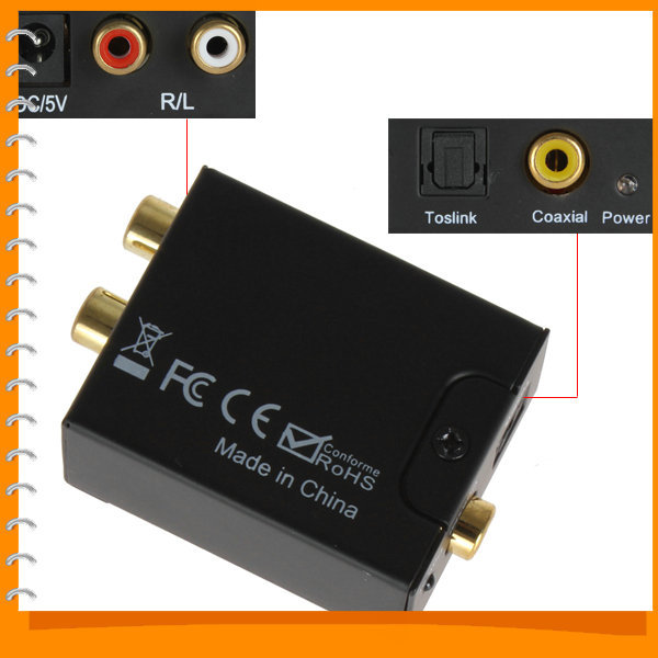 digital to analog audio converter digital optical coax coaxial toslink to analog rca l/r audio convert adapter digital to analog audio converter digital optical coax coaxial toslink to analog rca l/r audio convert adapter