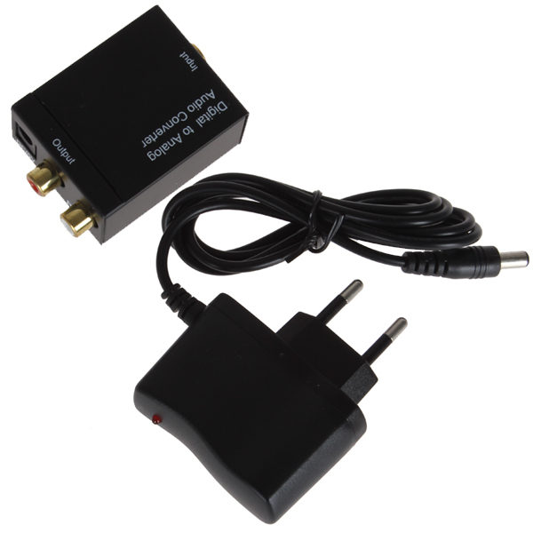 digital to analog audio converter digital optical coax coaxial toslink to analog rca l/r audio convert adapter