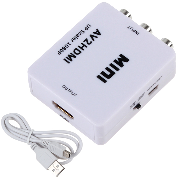 mini composite av cvbs 3rca to hdmi video converter adapter 720p 1080p upscaler for hdtv