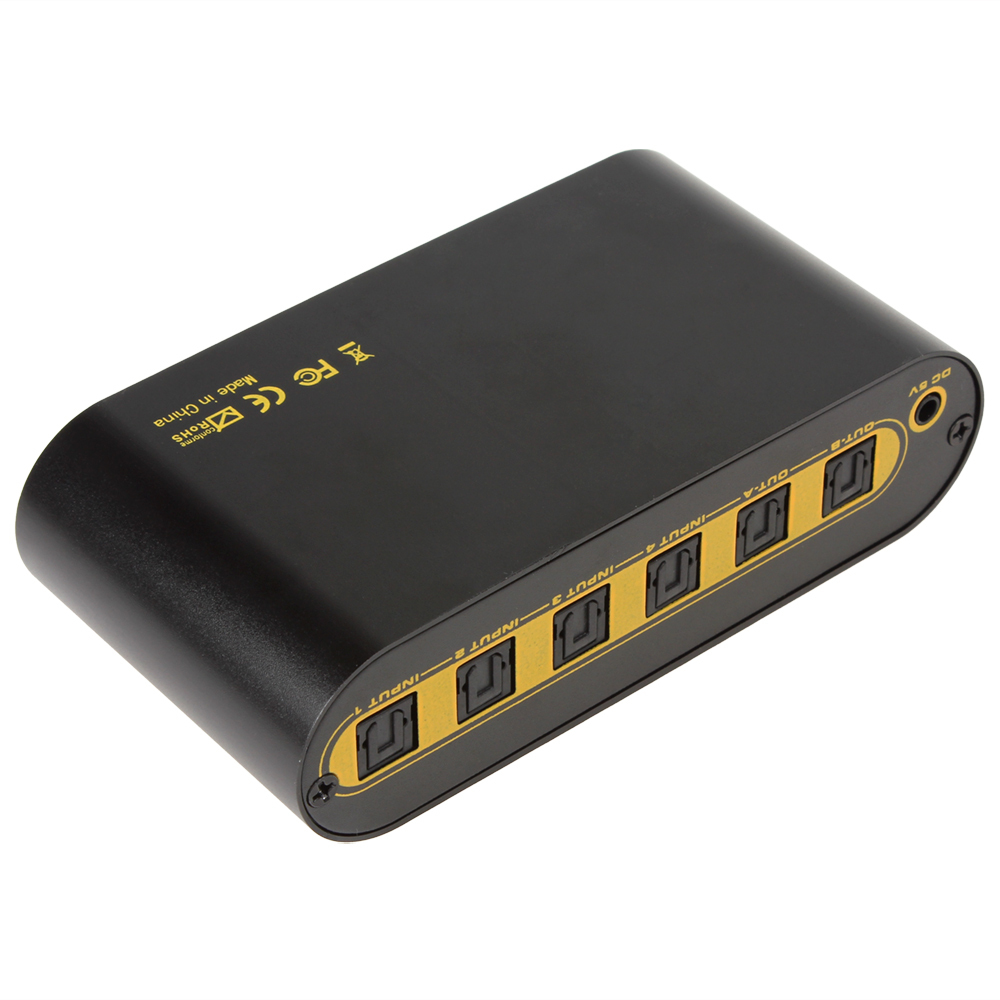 spdif 4 x 2 matrix audio splitter 4 ways of optical fiber signal input split / switch to 2 sets of spdif signal receiving device