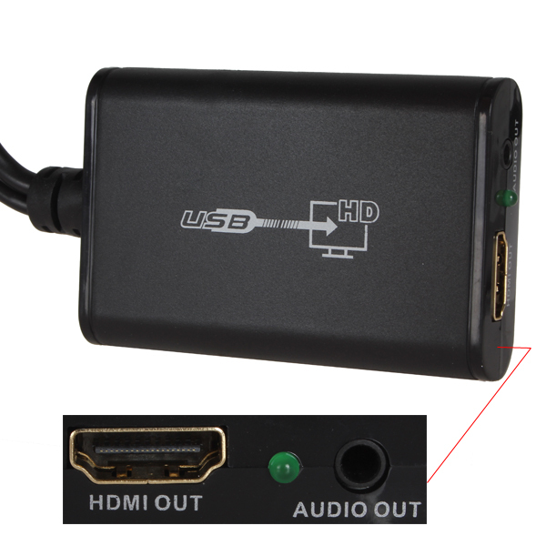 usb 2.0 to hdmi video converter adapter audio av cable adaptor 1080p hdtv for all crt and lcd monitor
