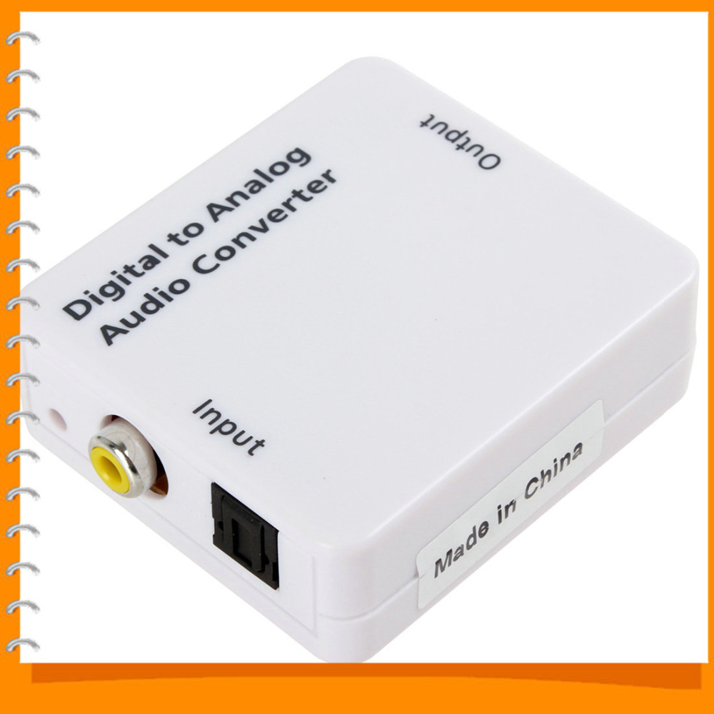 white mini digital optical coaxial rca / toslink signal to analog audio converter adapter with power & fiber optical cable white mini digital optical coaxial rca / toslink signal to analog audio converter adapter with power & fiber optical cable