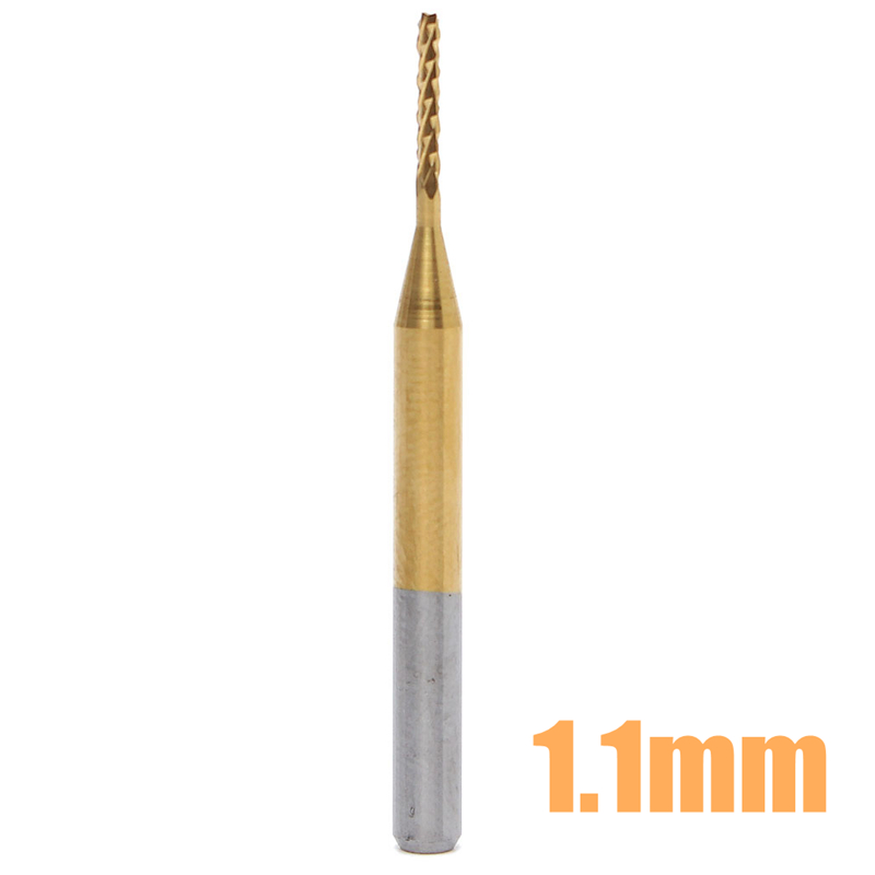 1.1mm new arrival tungsten steel titanium coat carbide end mill engraving bits cnc pcb rotary burrs milling cutter drill bit 1.1mm new arrival tungsten steel titanium coat carbide end mill engraving bits cnc pcb rotary burrs milling cutter drill bit