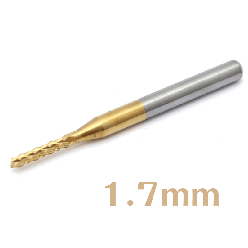 1.7mm brand new tungsten steel titanium coat carbide end mill engraving bits cnc pcb rotary burrs milling cutter drill bit 1.7mm brand new tungsten steel titanium coat carbide end mill engraving bits cnc pcb rotary burrs milling cutter drill bit