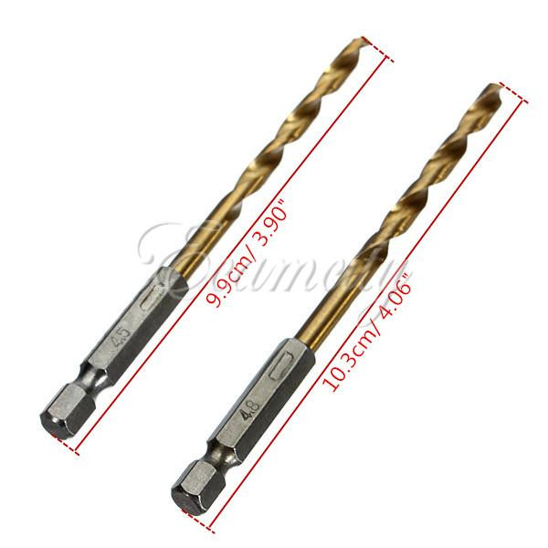 13pcs/lot 1.5-6.5mm hss high speed steel titanium coated drill bit set power tool 1/4 hex shank