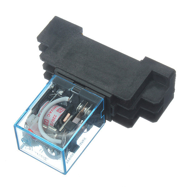 1pcs 220v 10a coil power relay dpdt ly2nj hh62p hhc68a-2z with socket base new 1pcs 220v 10a coil power relay dpdt ly2nj hh62p hhc68a-2z with socket base new