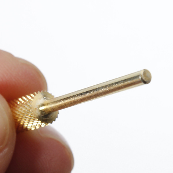 1pcs pro gold carbide cylinder electric art nail care drill bit accessories tool file metal round style