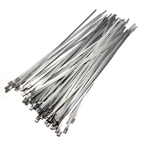 2014 new 100pcs 4.6x300mm stainless steel pvc covered self locking cable ties hoops