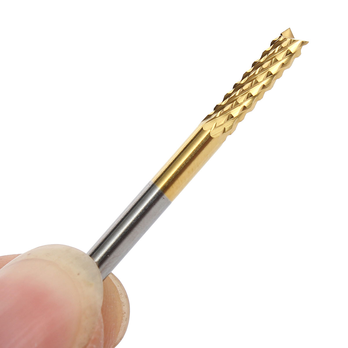 3.175mm good qualtiy tungsten steel titanium coat carbide end mill engraving bits cnc pcb rotary burrs milling cutter drill bit