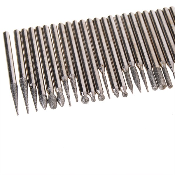 30 diamond 3mm shank burrs for dremel rotary tool drill bit dremel engraving parts 30 in 1 grinding needles polishing needle