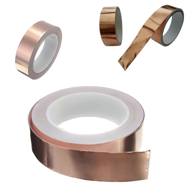 30mmx20m adhesive single face electric conduction copper foil tape emi shielding guitar slug and snail barrier