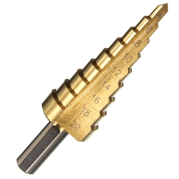 4-20mm the pagoda metal steel step drill bit shape hss titanium coated triangle shank hole cutter cut tool a single