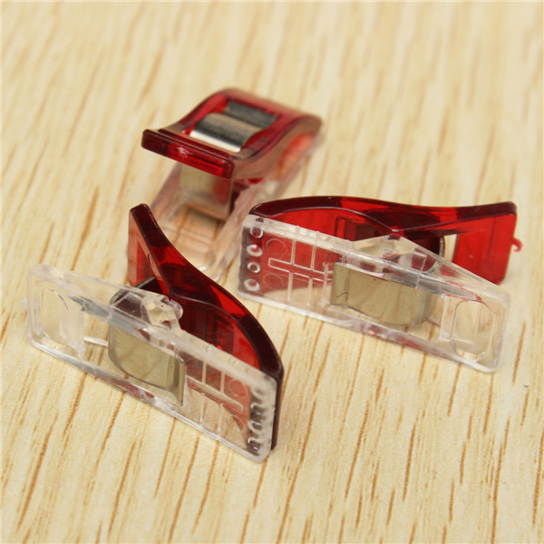 50pcs plastic wonder clips holder for diy patchwork fabric quilting craft sewing knitting red