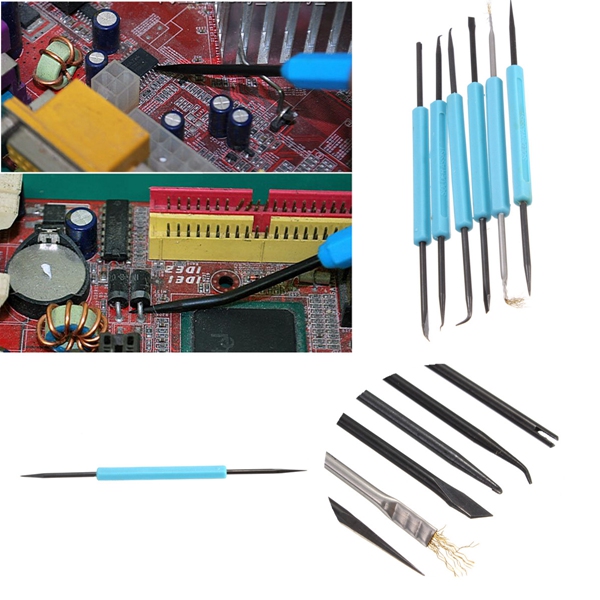 6pcs professional metal assist disassembly steel solder soldering welding iron repair tools set kit