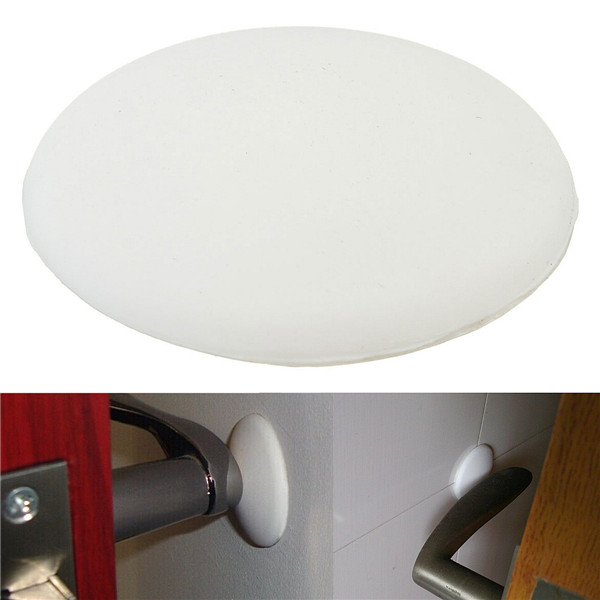 anti slip silicone round wall protector self adhesive door handle bumper guard stopper rubber white