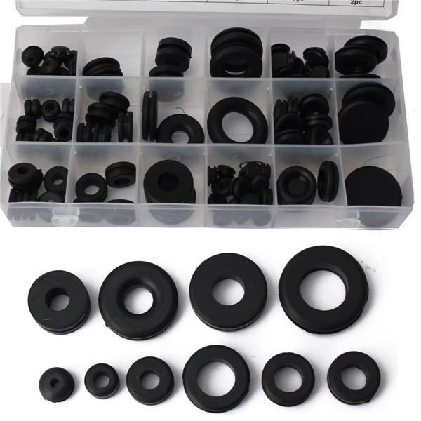 black 125pcs sealing grommet rubber o ring assortment set hydraulic plumbing gasket paintball seal kit