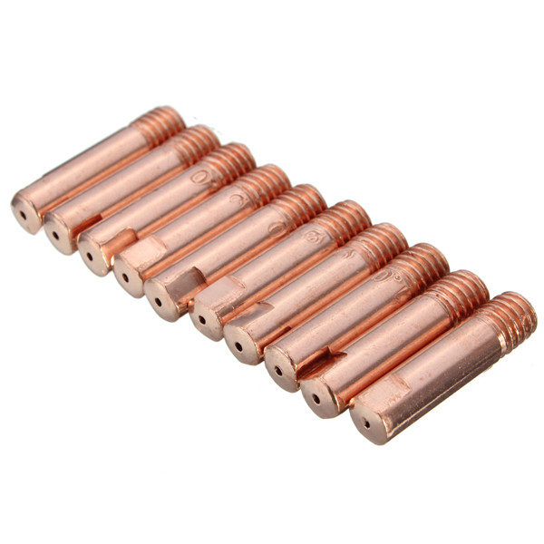 brand new 10pcs mb-15ak mig/mag m6 welding weld torch contact tips holder gas nozzle gold