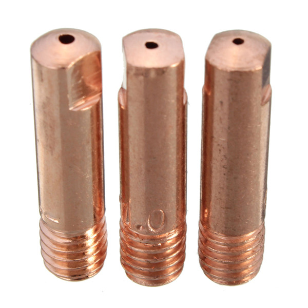 brand new 10pcs mb-15ak mig/mag m6 welding weld torch contact tips holder gas nozzle gold