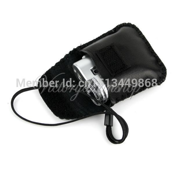 brand new mini lens 60x pocket magnifier microscope with led light jewelry jeweler loupe currency dectector