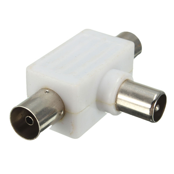double adapter 2 way tv antenna plug signal splitter 1 male plug to 2 female socket pal connector double adapter 2 way tv antenna plug signal splitter 1 male plug to 2 female socket pal connector