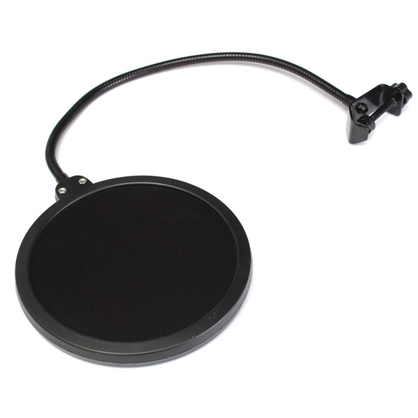 double layer studio speaking recording microphone mic wind screen mask gooseneck shield pop filter