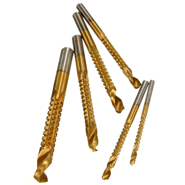 good 6pcs titanium coated high speed steel drill bit electric drill hemp flowers high hardness resistance of high speed