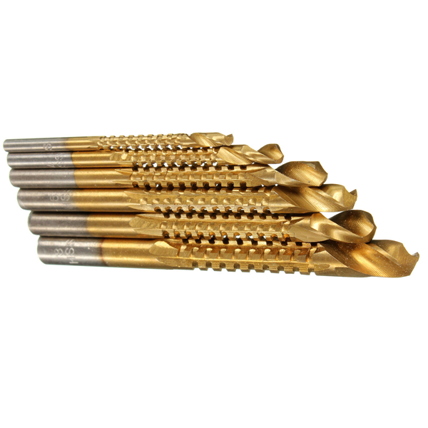 good 6pcs titanium coated high speed steel drill bit electric drill hemp flowers high hardness resistance of high speed