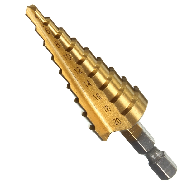 hss hex 4-20mm step drill bit pagoda shape shank pagoda metal steel hole cutter cut tool a single pack