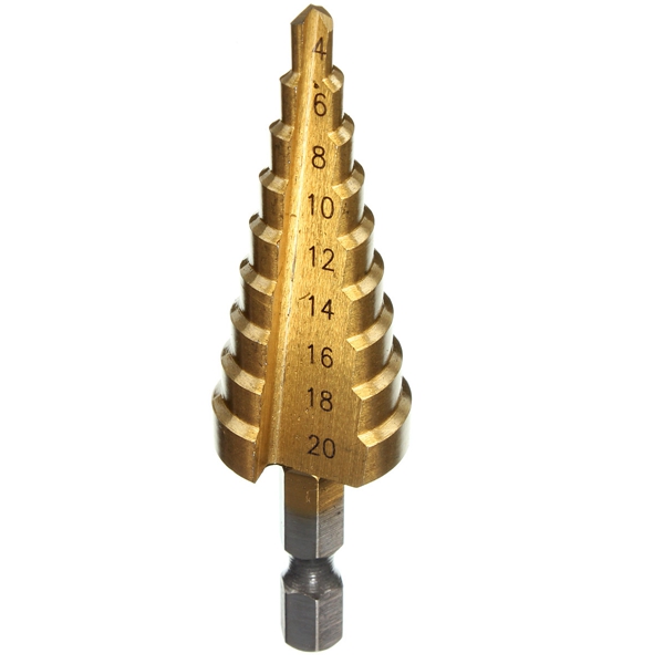 hss hex 4-20mm step drill bit pagoda shape shank pagoda metal steel hole cutter cut tool a single pack