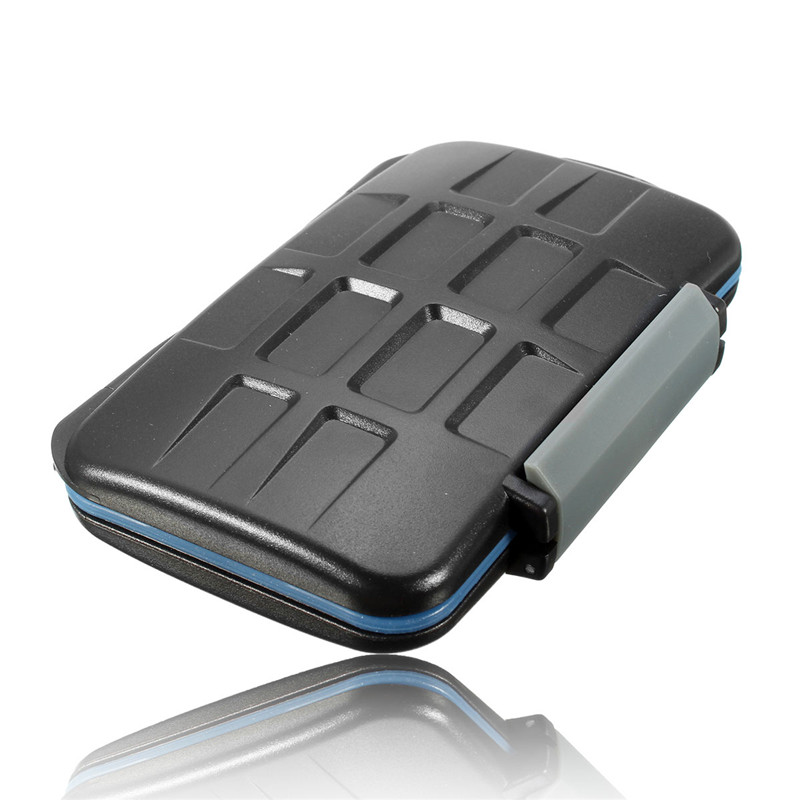mc-5 waterproof anti-shock memory card case box holder for 4cf 2 sd 2 microsd 2 ms duo 2xd abs & rubber