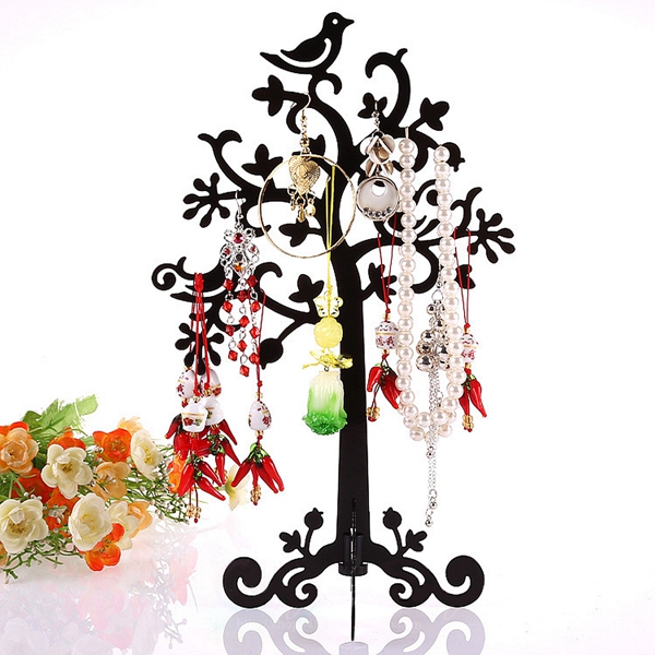 metal jewelry earring ring tree shaped display stand holder decorative beautify supplies black or white metal jewelry earring ring tree shaped display stand holder decorative beautify supplies black or white