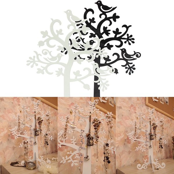 metal jewelry earring ring tree shaped display stand holder decorative beautify supplies black or white