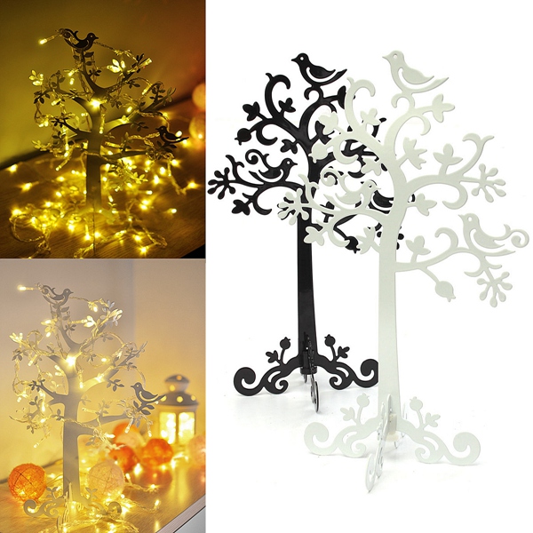 metal jewelry earring ring tree shaped display stand holder decorative beautify supplies black or white