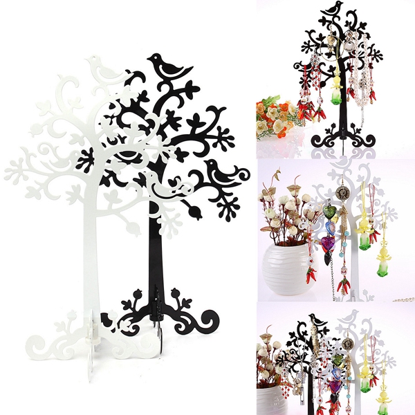 metal jewelry earring ring tree shaped display stand holder decorative beautify supplies black or white