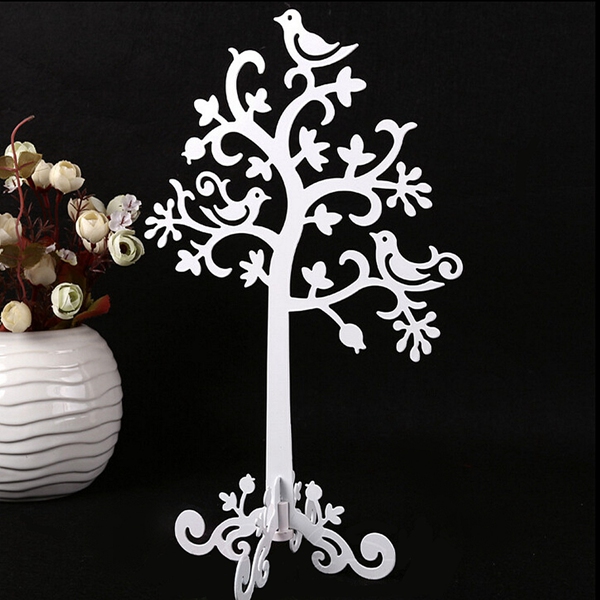 metal jewelry earring ring tree shaped display stand holder decorative beautify supplies black or white