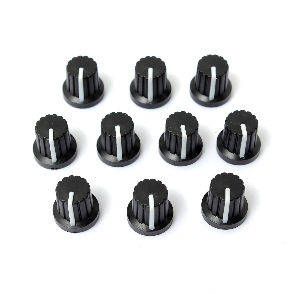 new 10 pcs 6mm shaft hole dia plastic threaded knurled potentiometer knobs caps new 10 pcs 6mm shaft hole dia plastic threaded knurled potentiometer knobs caps