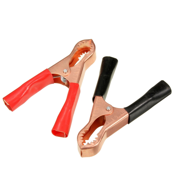 new 2pcs crocodile car caravan van battery test lead clips insulated alligator clamp 100a red + black 90mm new