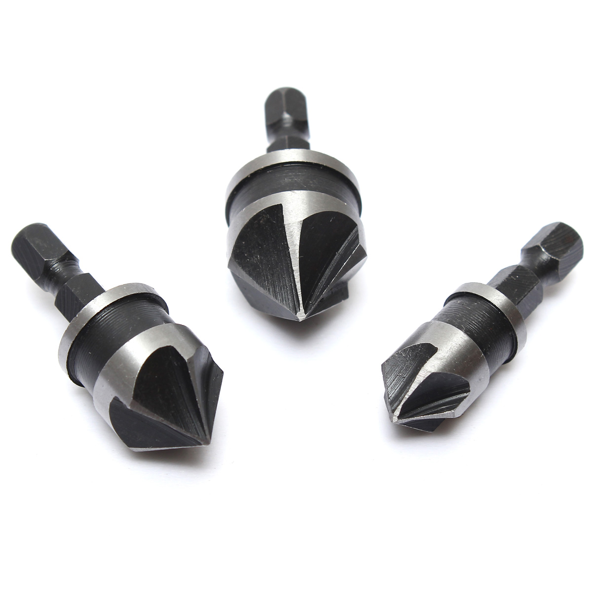 new 3x 1/4" hex 12mm 16mm 19mm countersink bore set for wood metal quick change bit new 3x 1/4" hex 12mm 16mm 19mm countersink bore set for wood metal quick change bit