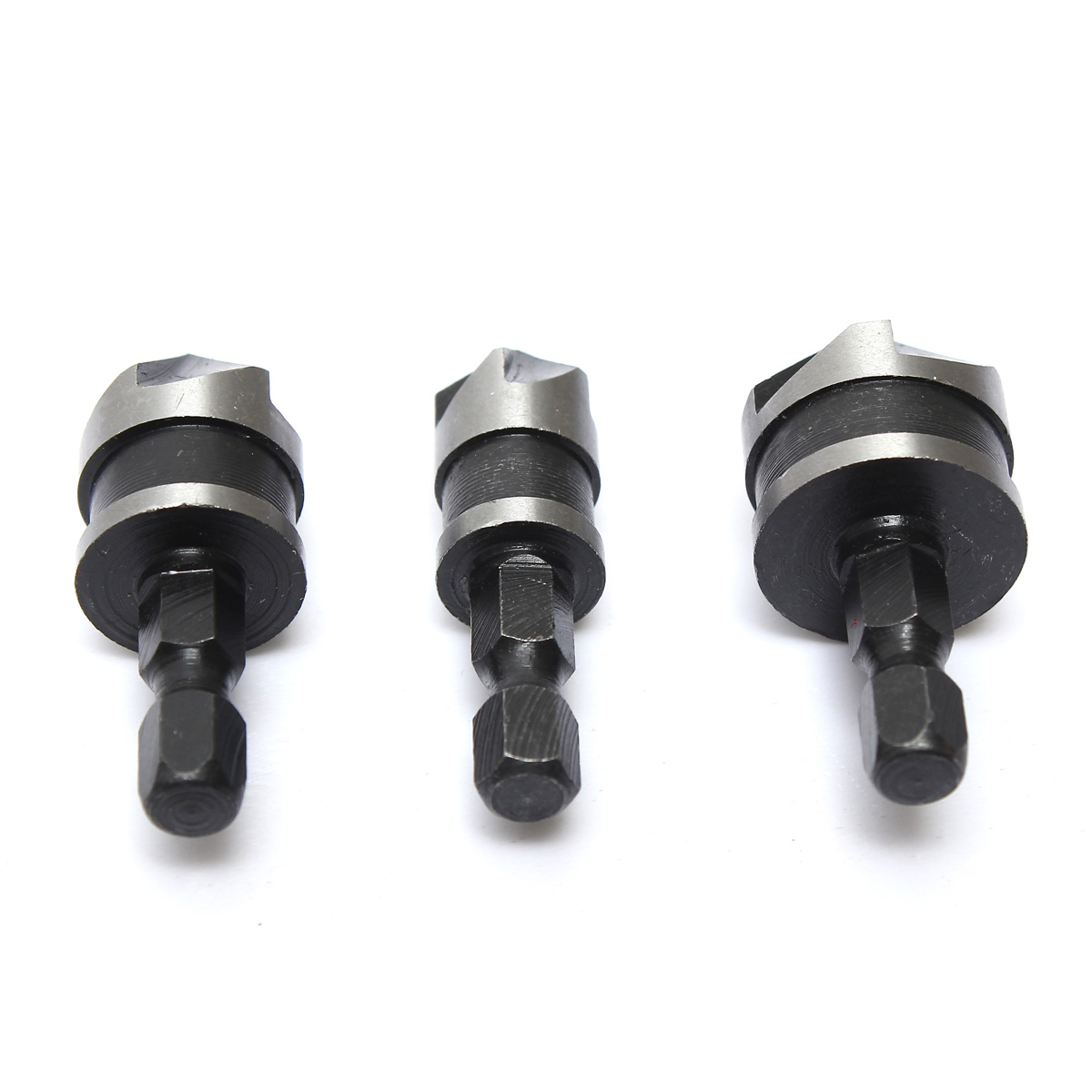 new 3x 1/4" hex 12mm 16mm 19mm countersink bore set for wood metal quick change bit