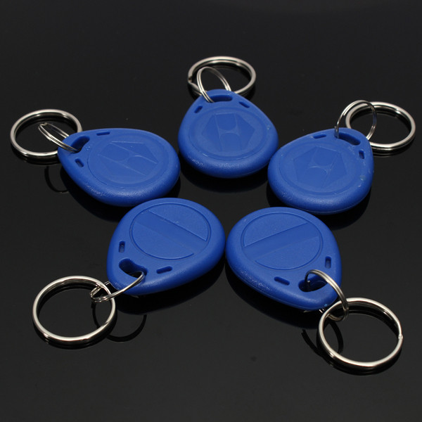 new portable handheld 125khz rfid copier duplicator + 5 writable cards + 5 keyfobs tags each writable tags