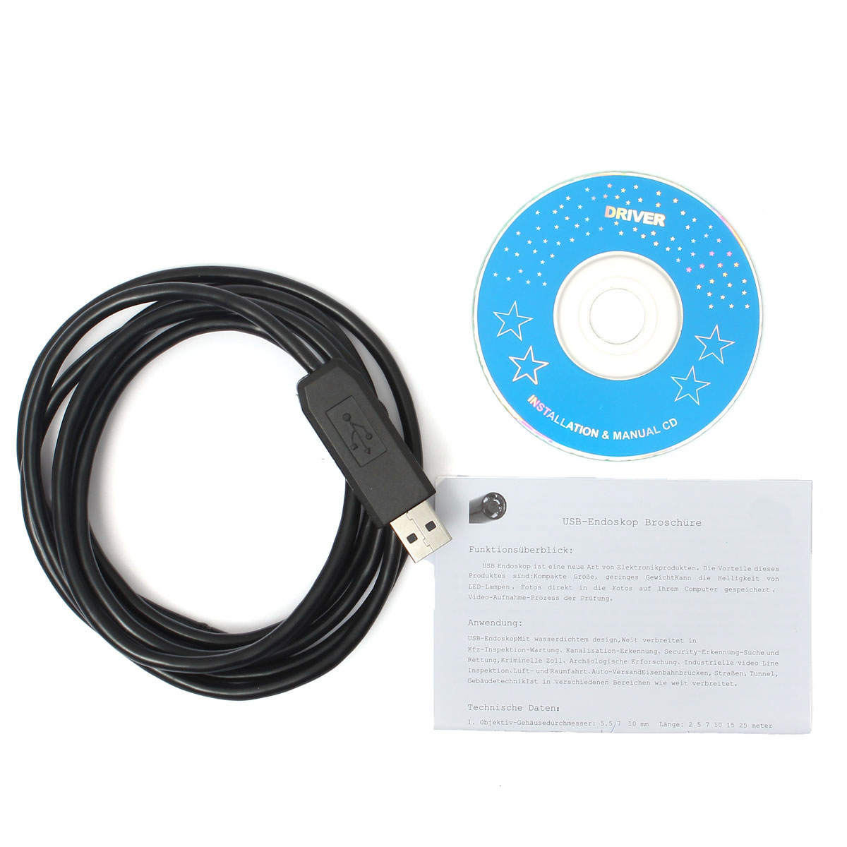 new waterproof 5.5mm 2m usb household industry endoscope borescope camera scope 6led