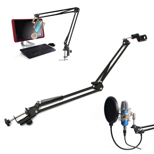 pro mic stand microphone scissor arm suspension boom mount shock holder studio sound broadcasting