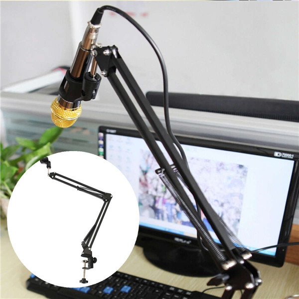 pro mic stand microphone scissor arm suspension boom mount shock holder studio sound broadcasting
