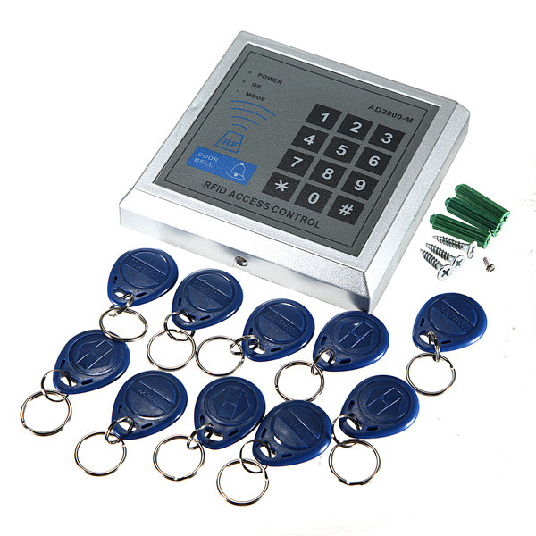 security rfid proximity entry door lock access control system 500 user +10 rfid keyfobs with english user manual