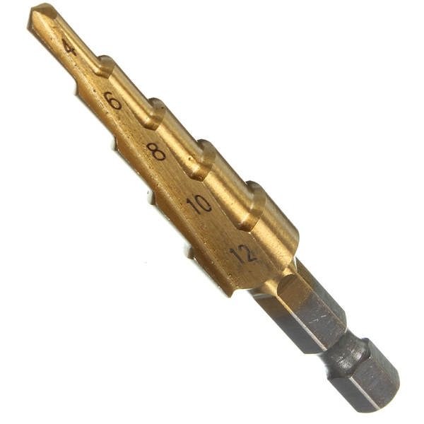 the shape hss hex shank pagoda metal steel step drill bit hole cutter cut tool a single pack 4-12mm