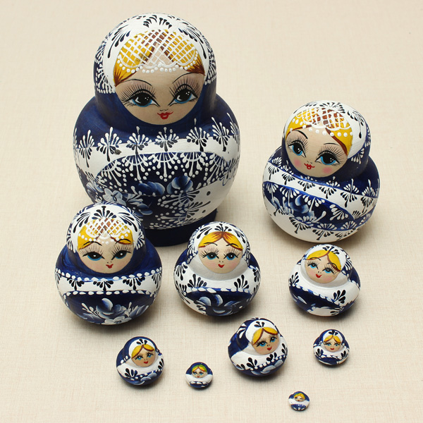 big promation new limited edition 10pcs/set new blue wooden russian nesting dolls dried basswood matryoshka doll toy gifts big promation new limited edition 10pcs/set new blue wooden russian nesting dolls dried basswood matryoshka doll toy gifts