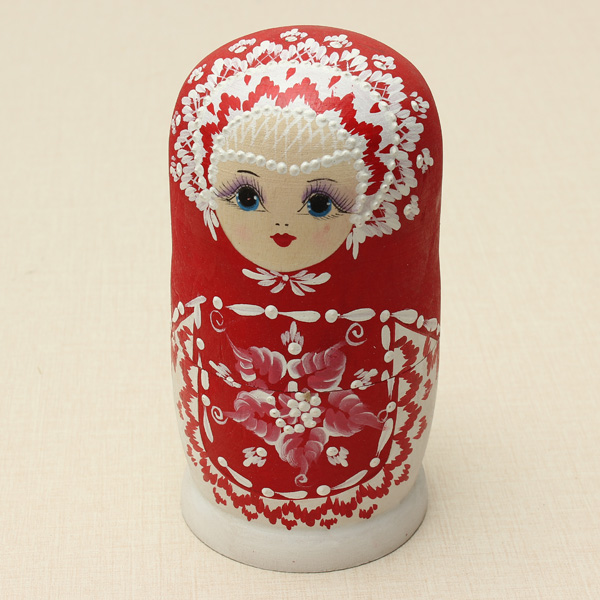 limited edition 6pcs/set red/green/blue/purple wooden russian nesting dolls dried basswood matryoshka doll toy gifts