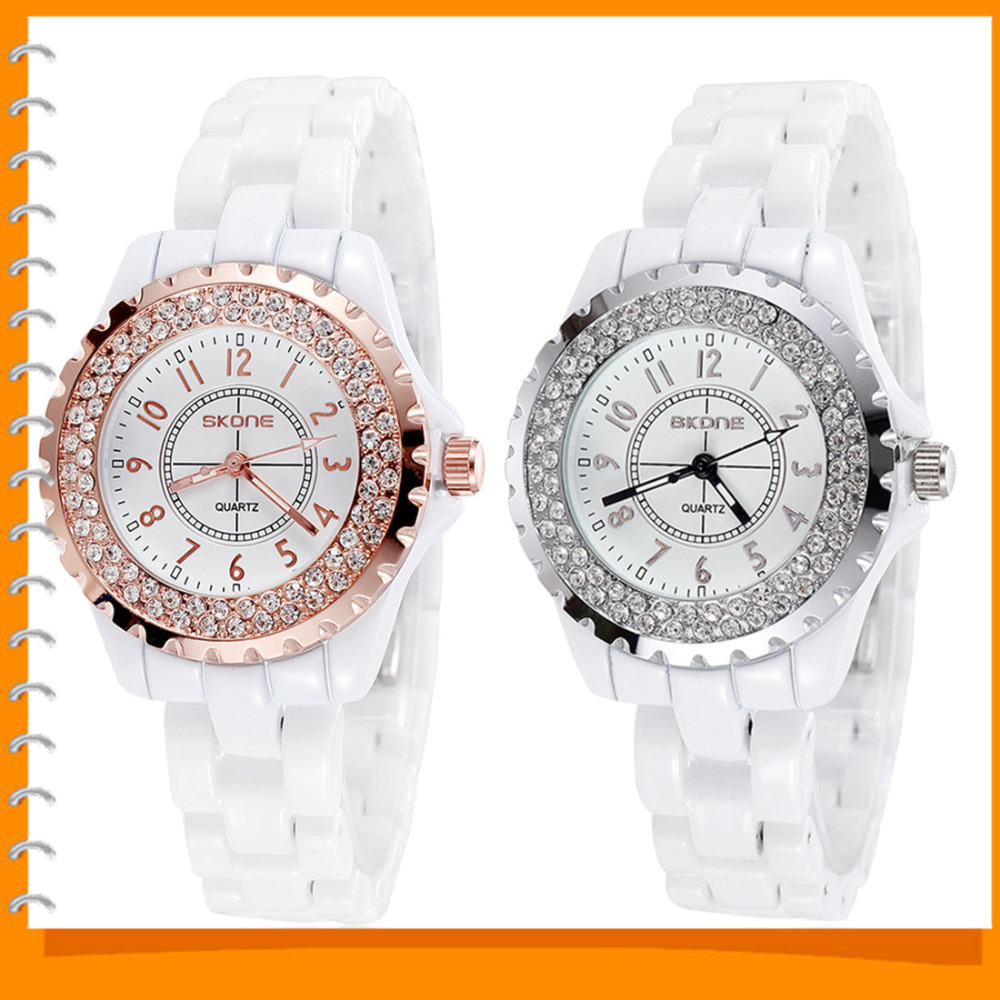 2015 skone fashion wrist watch women shinny rhinestone white artificial ceramic bracelet female ladies wrist watches girl gift 2015 skone fashion wrist watch women shinny rhinestone white artificial ceramic bracelet female ladies wrist watches girl gift